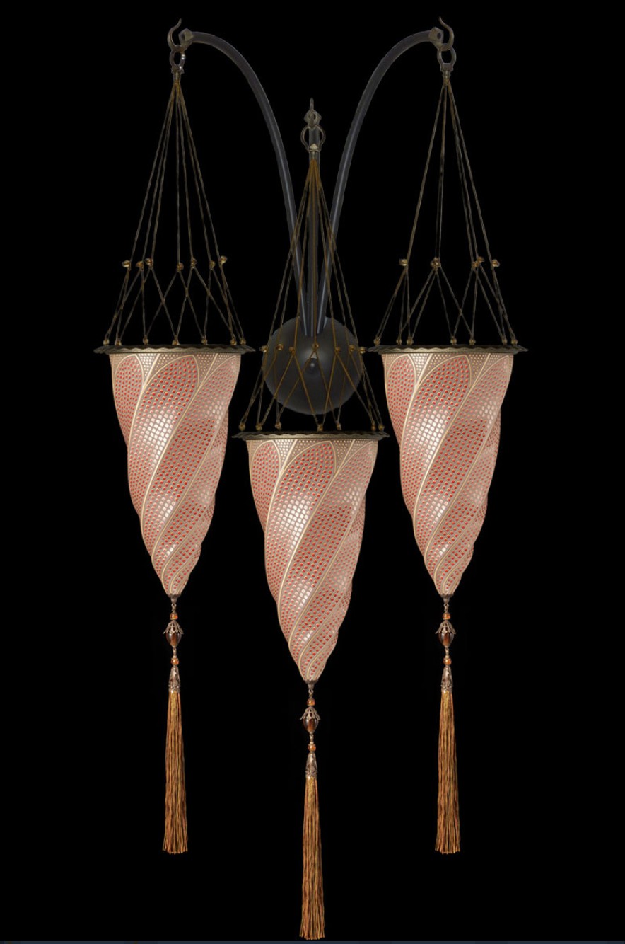 Venetia studiumvCesendello red mosaic glass triple arc-wall lamp 壁灯